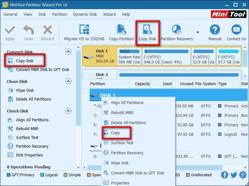 How to Copy Disk MiniTool Partition Wizard Tutorial