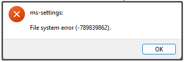 How To Fix Settings File System Error On Windows