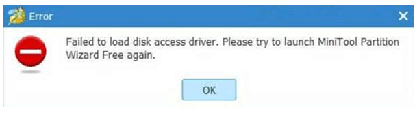 failed to load disk access driver