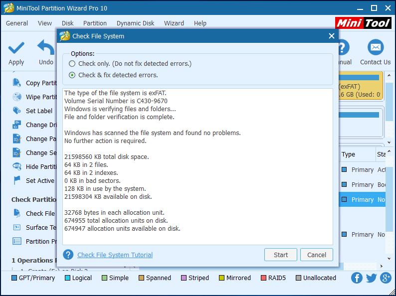 windows 10 file system check