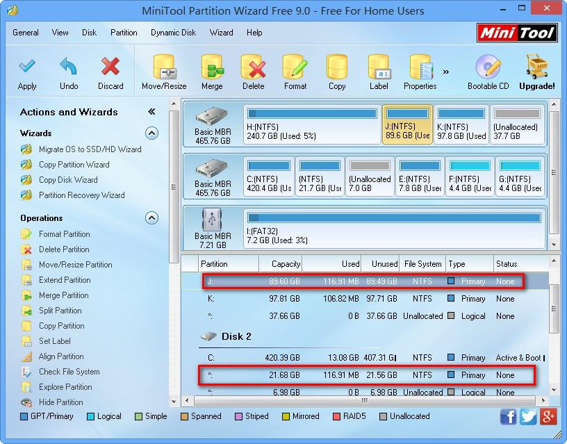 How to use copy partition wizard of MiniTool Partition Wizard?