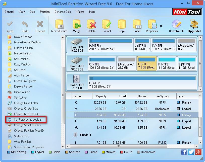 set partition as logical