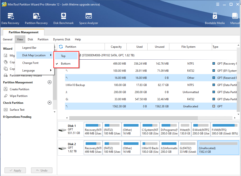 Программа minitool partition. Disk Partition Manager. Disk Map.