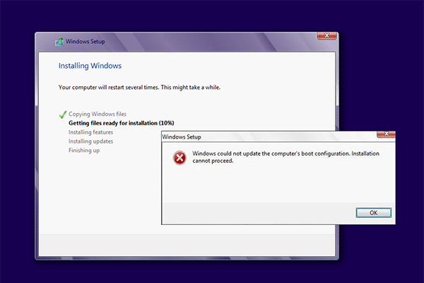 Fixed Windows Cannot Update Computer S Boot Configuration Minitool Partition Wizard