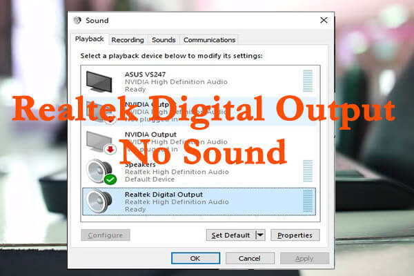 to Realtek Digital Output No Sound MiniTool Partition Wizard