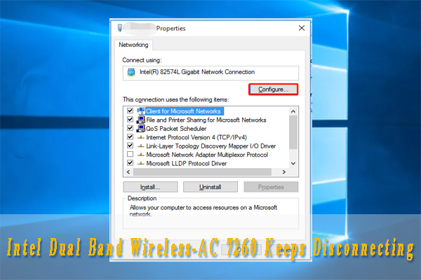 Full Intel Dual Band Wireless-AC 7260 Keeps Disconnecting MiniTool Partition Wizard
