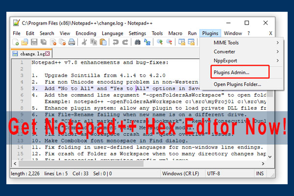 Notepad++ Hex Editor Download and Install (x86) [Full Guide] - MiniTool Partition
