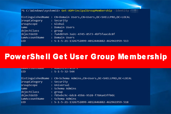 powershell get list of users group membership