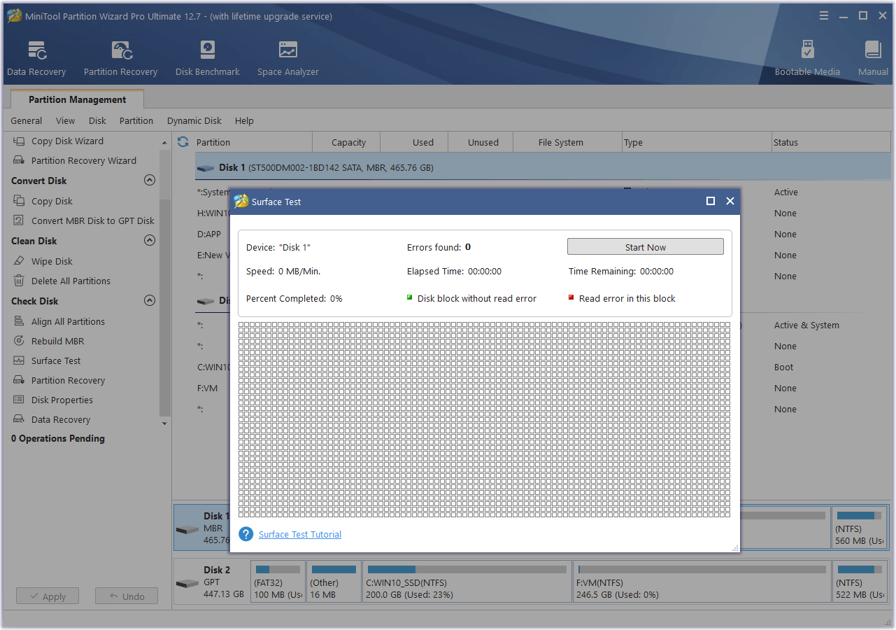 Run Surface Test