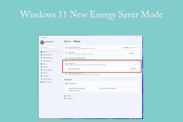 What Is Windows 11 New Energy Saver Mode & How to Enable It