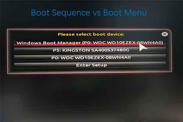 Find the Difference Between Boot Menu and Boot Sequence