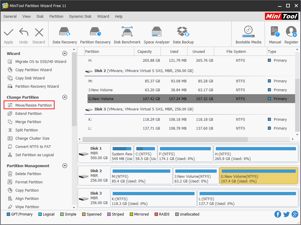 resize the partition