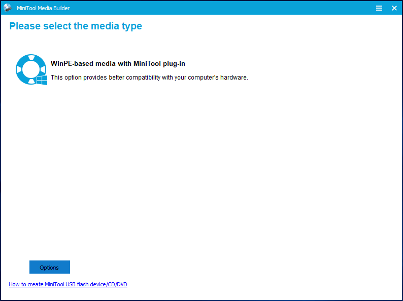 create a bootable disc with MiniTool media builder