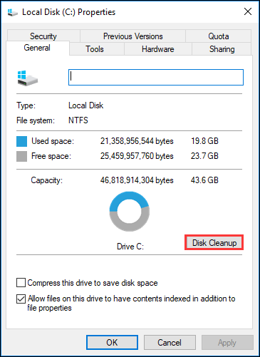 not enough disk space to format disk windows 10