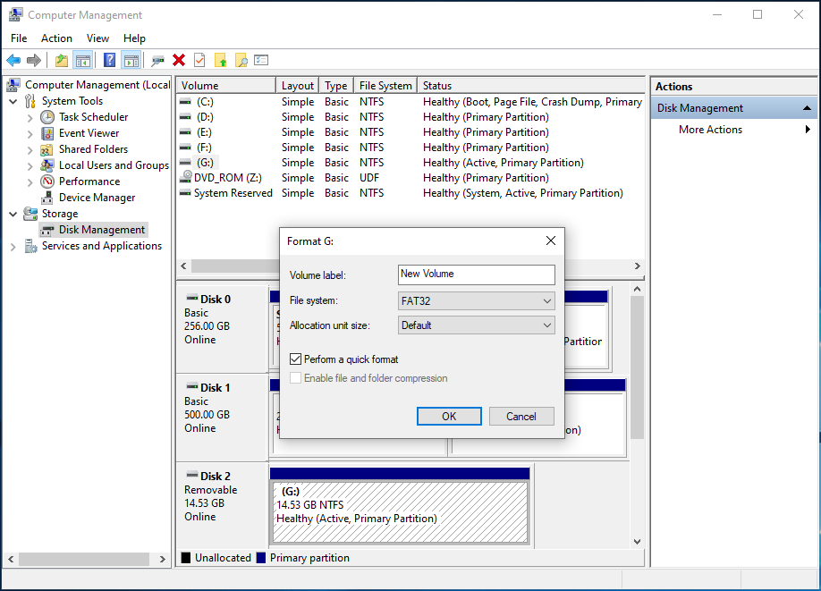 hard drive format tool fat32