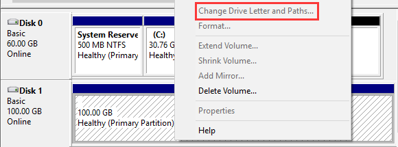 drive letter not available