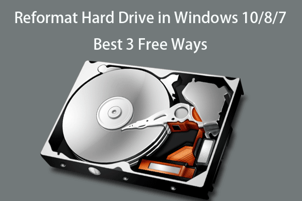 how to reformat hard drive with windows 10