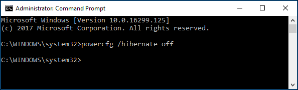 disable hibernate in cmd