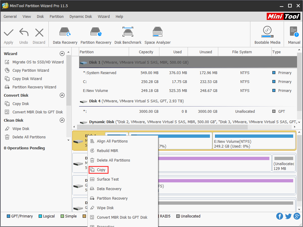 choose copy disk