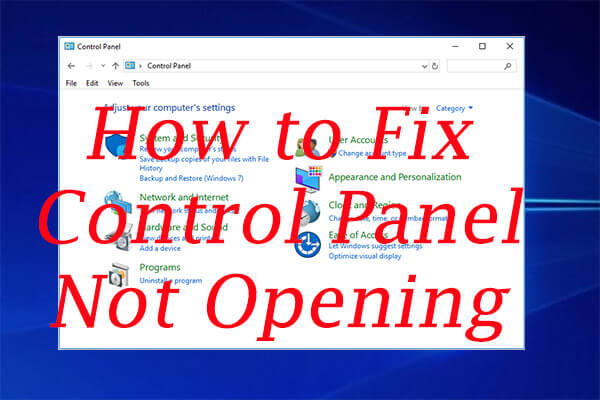 cant open control panel