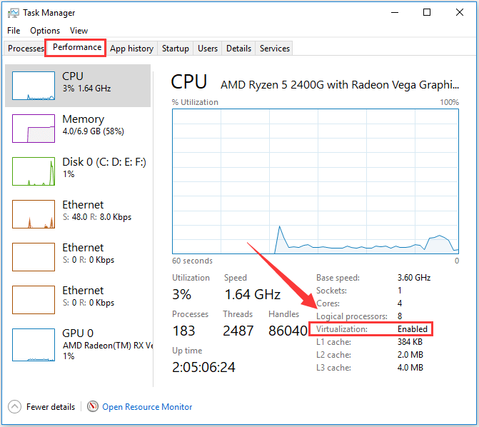 make sure Virtualization is enabled