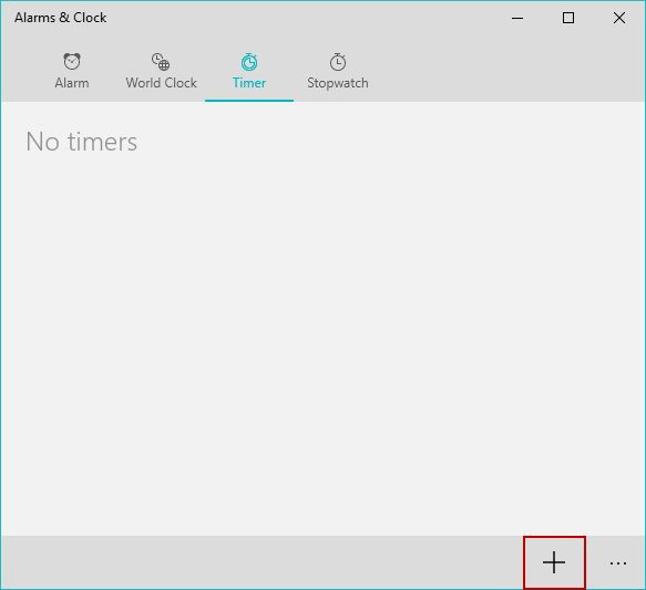 click the + button under the Timer section