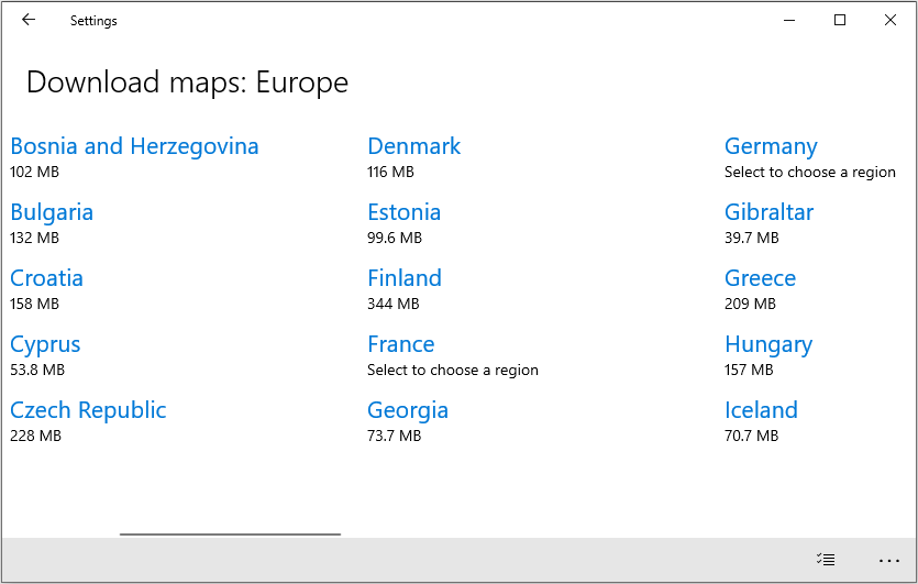 choose a map to download