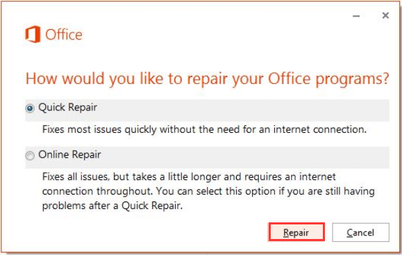 ms outlook not responding fix