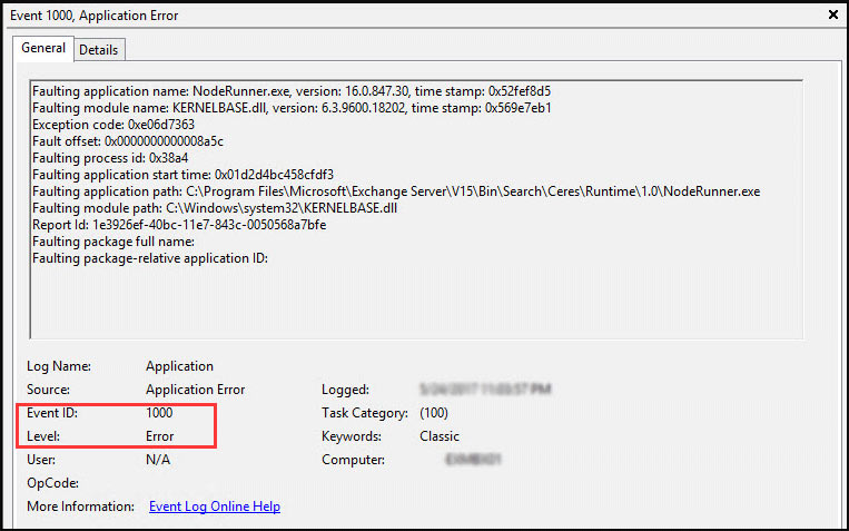 windows 7 event id 1000 application error