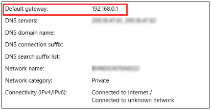 the IP address of your router