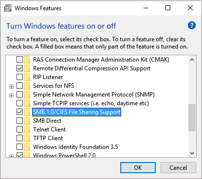 turn on SMB features