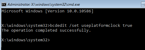 bcdedit /set useplatformclock true