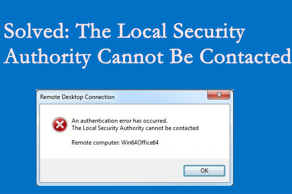 authentication error has occurred remote desktop