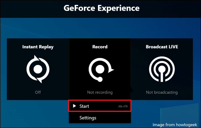 geforce experience record screen