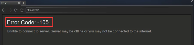 receive Steam Error code -105