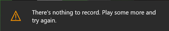 windows 10 game recording nothing to record