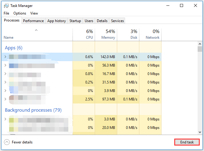 end processes via Task Manager