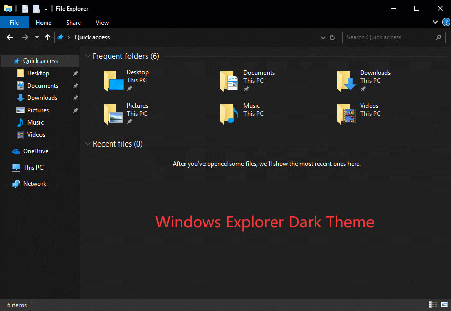 windows 10 file explorer dark theme