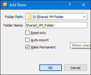 virtualbox shared folder permissions