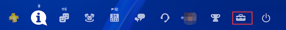 press Settings icon PS4