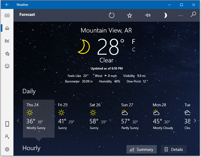 Windows 10 Desktop Weather Radar Signspna