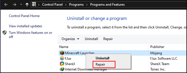 unable to update the minecraft native launcher 2018