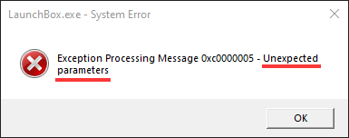 Windows устройство не готово exception processing message c00000a3