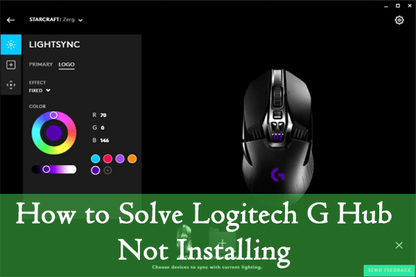 logitech g hub stuck on installing updates