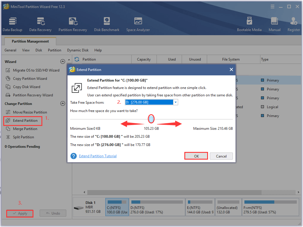 extend the system partition