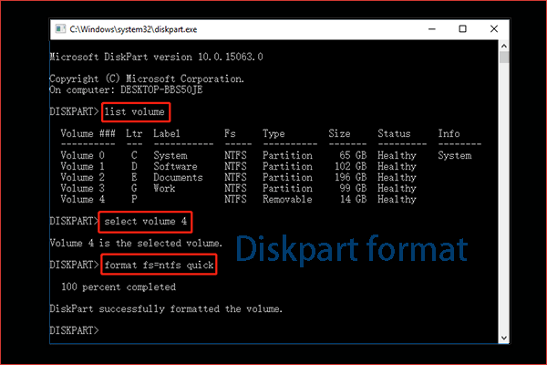 windows 10 command prompt diskpart list volume