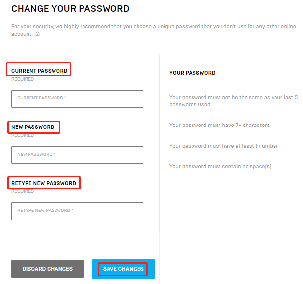 How to Change Your Epic Games Password or Reset It