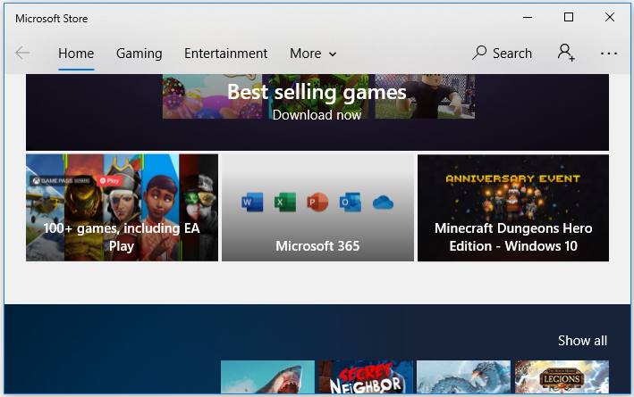 Is there a Microsoft Store workaround for downloading a game