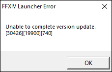ffxiv launcher unable to complete version check