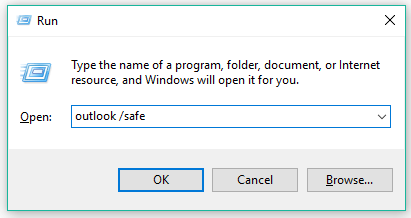 Run Outlook in safe mode